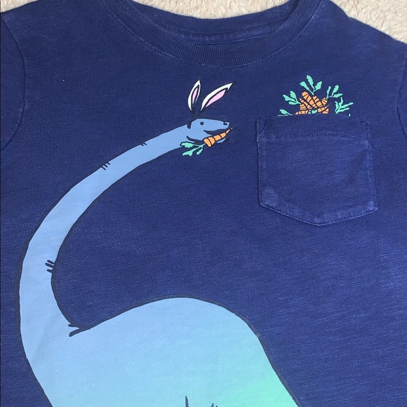 GAP Easter Dinosaur Blue T-shirt 2 EUC Short Sleeves - Picture 2 of 9